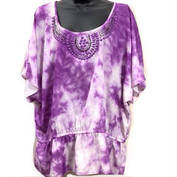 Lane Bryant Tops - 🌟SALE🌟🌼LANE BRYANT Purple Tie Dye Top🌼